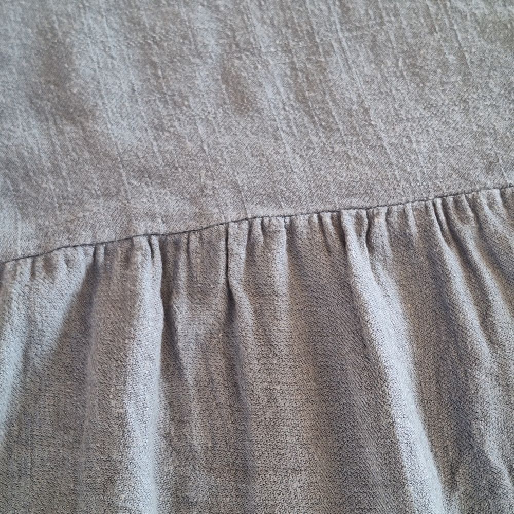 UMGEE Linen Blend Oversized Flowy Babydoll Pocket Dress Keyhole Peacock Blue L - Picture 14 of 15